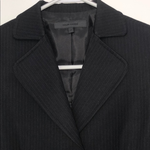 Black Cour Caree Pinstriped Suit in 0/2 - Picture 2 of 7